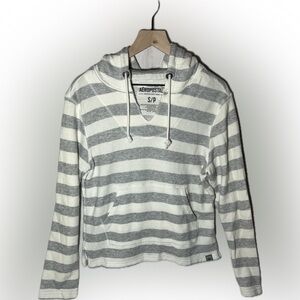 Aeropostale women's Hoodie in Gray and White Stripes